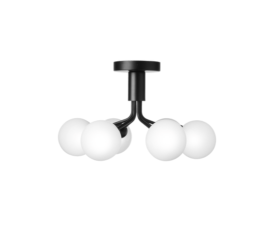 Apiales 6 Ceiling Light - Nuura - Ceiling Lights - Satin Black/Opal - HORNE