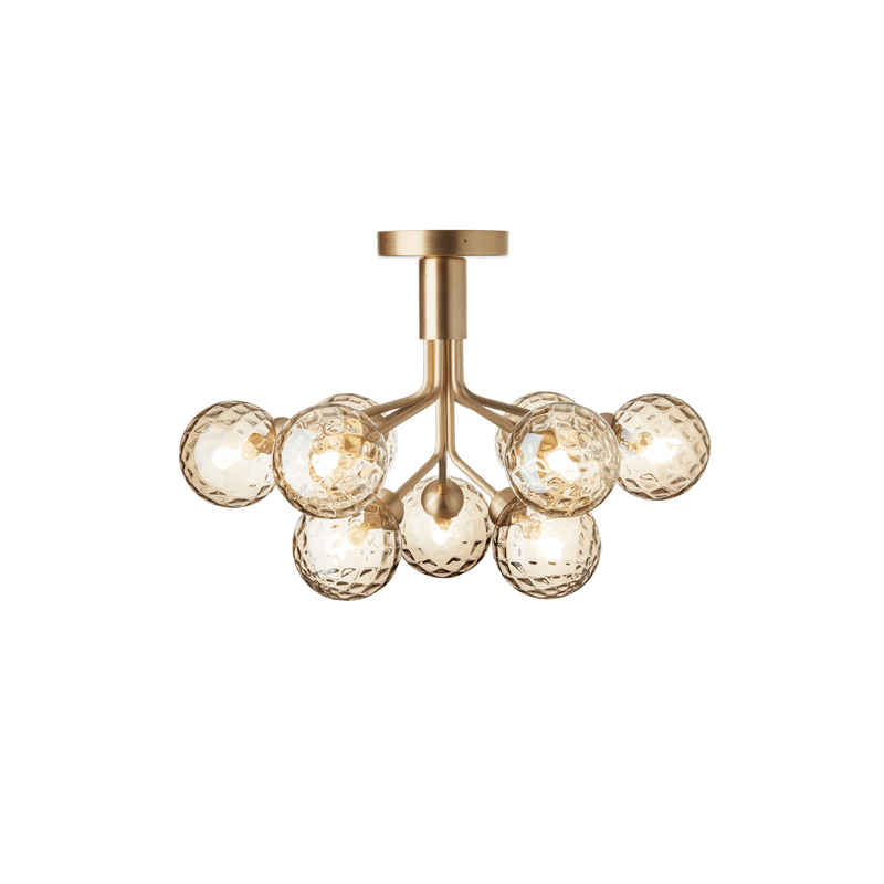 Apiales 9 Ceiling Light - Nuura - Chandeliers - Brushed Brass / Opal White - HORNE