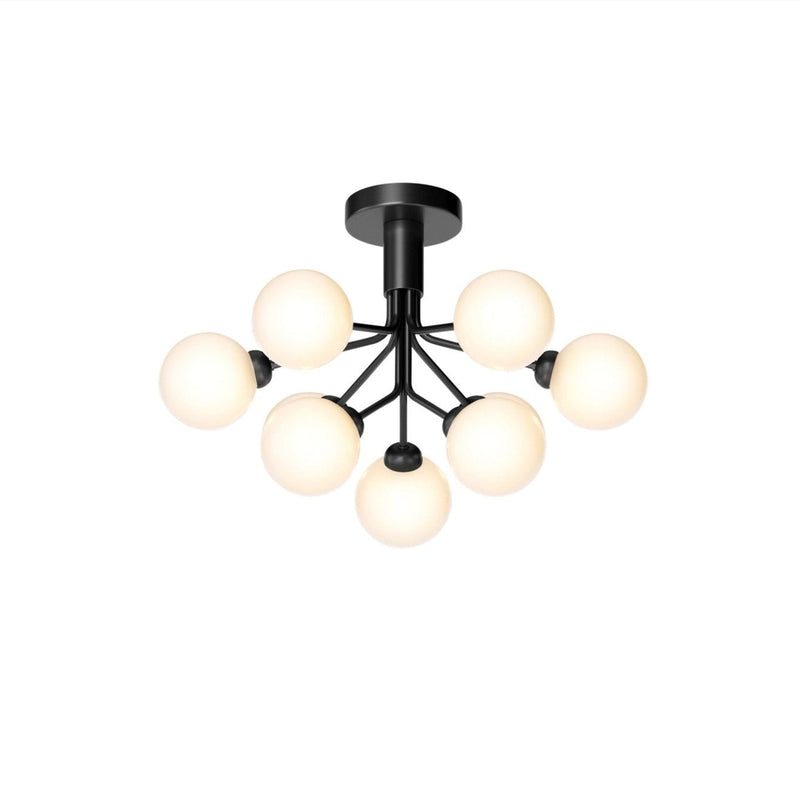 Apiales 9 Ceiling Light - Nuura - Chandeliers - Brushed Brass / Opal White - HORNE