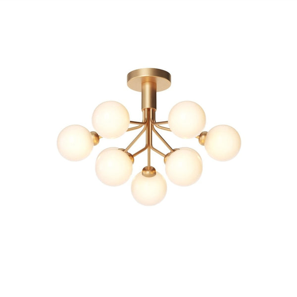 Apiales 9 Ceiling Light - Nuura - Chandeliers - Brushed Brass / Opal White - HORNE