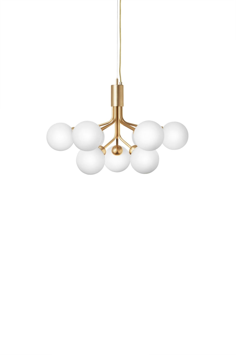 Apiales 9 Pendant - Nuura - Pendants - Brushed Brass/Opal White - HORNE