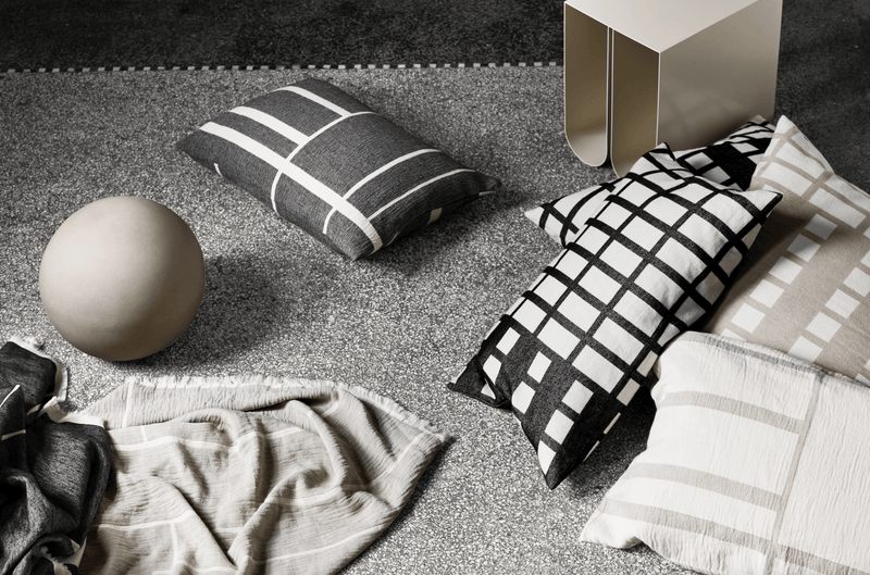 Architecture Throw - Cotton - Kristina Dam - Blankets + Throws + Pillows - Beige - HORNE