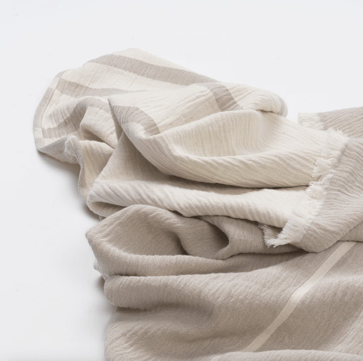 Architecture Throw - Cotton - Kristina Dam - Blankets + Throws + Pillows - Beige - HORNE