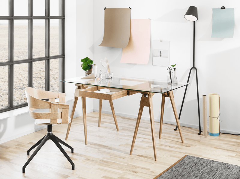 Arco Desk With Drawer - Design House Stockholm - Desks - White - HORNE