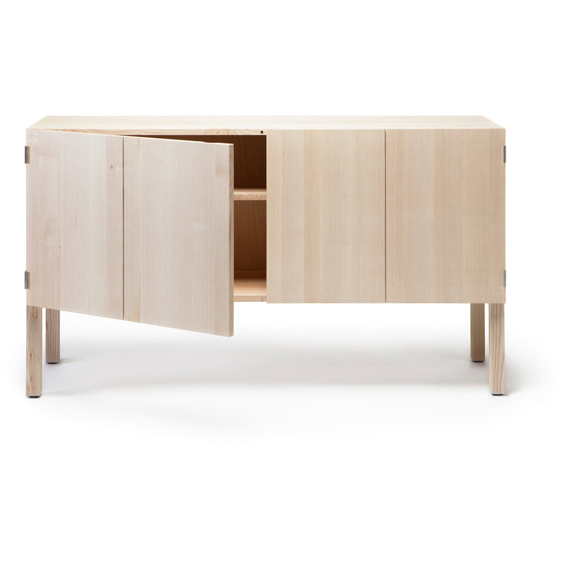 A traditional wood low cabinet, available with or without doors. Perfect for a TV stand or bookshelf.