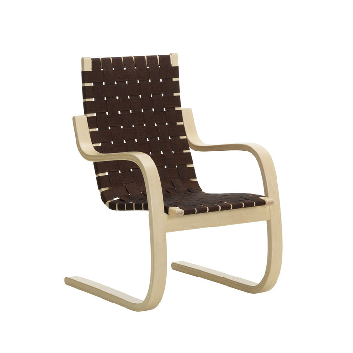 Armchair by Alvar Aalto - Artek - Chairs - Black & Brown Webbing - HORNE