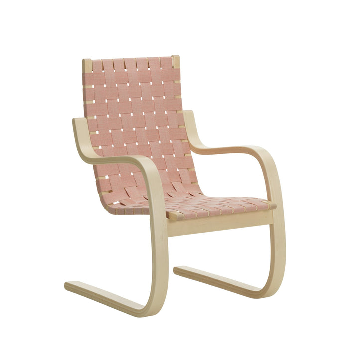 Armchair by Alvar Aalto - Artek - Chairs - Natural & Red Webbing - HORNE