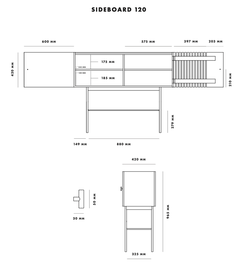 Array Sideboard - Woud - Sideboards + Cabinets - Oak - 120 cm - HORNE
