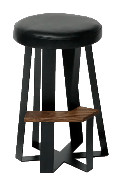 ARS Counter Stool - Leather - Artless - Stools + Benches + Ottomans - Night - HORNE