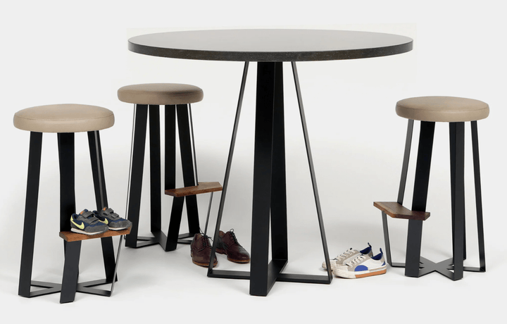 ARS Counter Stool - Leather - Artless - Stools + Benches + Ottomans - Cashmere - HORNE