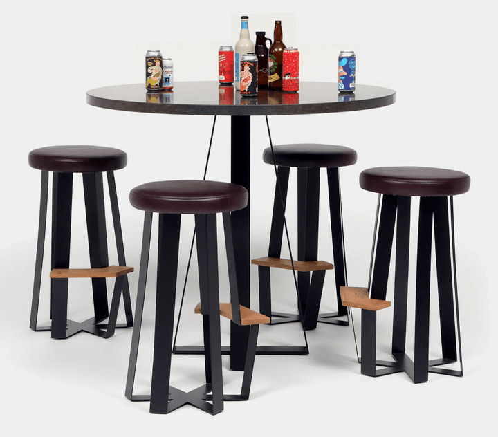 ARS Counter Stool - Leather - Artless - Stools + Benches + Ottomans - Burgundy - HORNE
