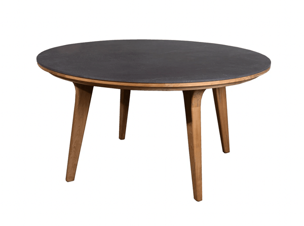 Aspect Teak Dining Table - Round - Cane Line - Outdoor Furniture - Fossil Black Ceramic - HORNE