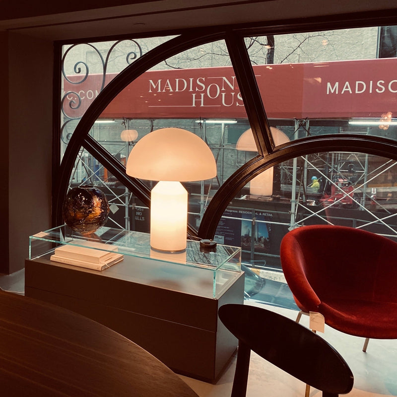 Atollo Glass Table Lamp - Oluce - Table + Task - Small - HORNE