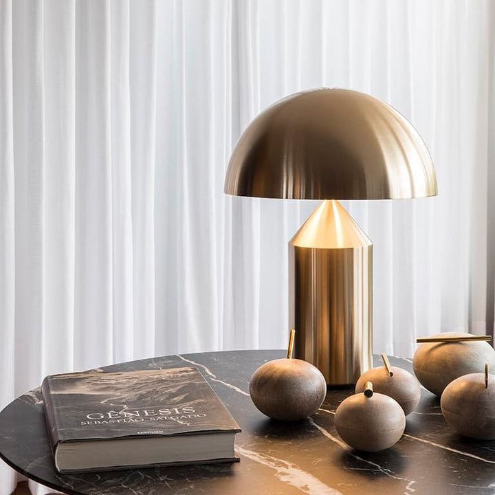 Atollo Metal Table Lamp - Oluce - Table + Task - Satin Bronze - Large - HORNE