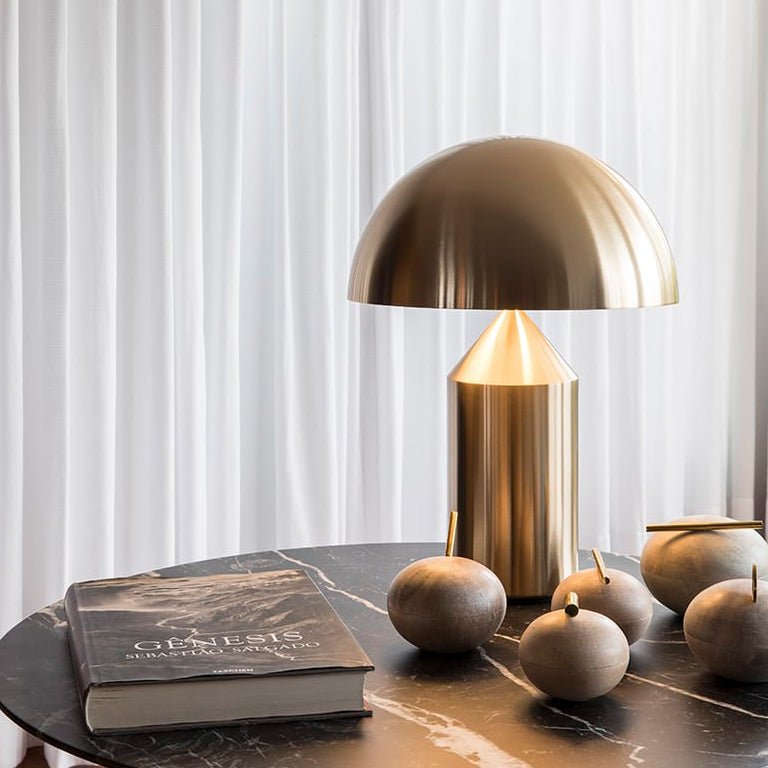Atollo Metal Table Lamp - Oluce - Table + Task - Satin Bronze - Small - HORNE