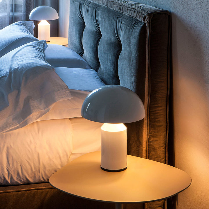Atollo Metal Table Lamp - Oluce - Table + Task - Satin Bronze - Large - HORNE