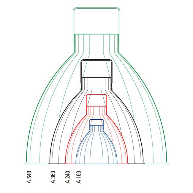 Augustin Pendant - A160 - Matte Finish - Jielde - Pendants - Apple Green - RAL6018 - Gold - HORNE