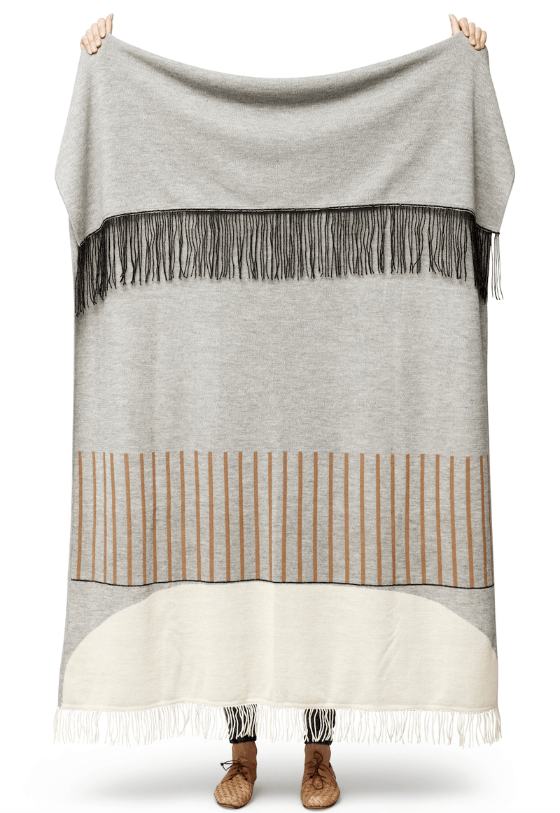 Aymara Plaid Throw - Form + Refine - Blankets + Throws + Pillows - Pattern Grey - HORNE