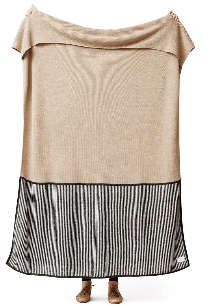 Aymara Plaid Throw - Form + Refine - Blankets + Throws + Pillows - Rib Light Brown - HORNE