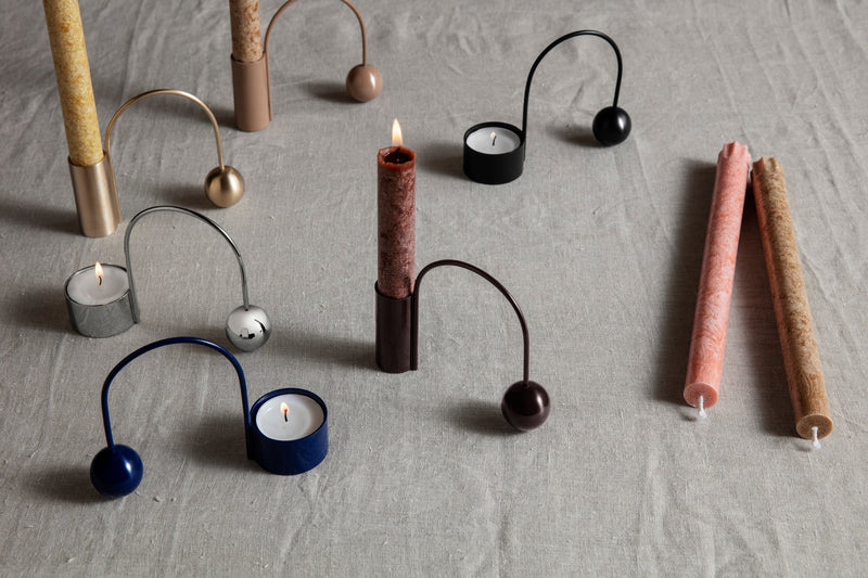 Balance Tealight Holder - Ferm Living - Candle Holders - Black Brass - HORNE