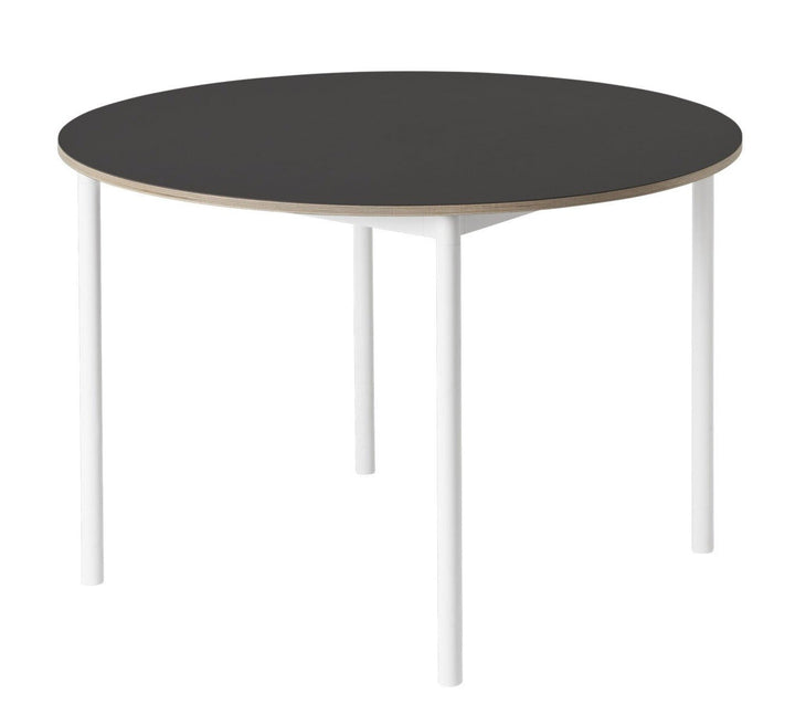 Base Round Table - Muuto - Table + Task - Black Top/Plywood/White Base - HORNE
