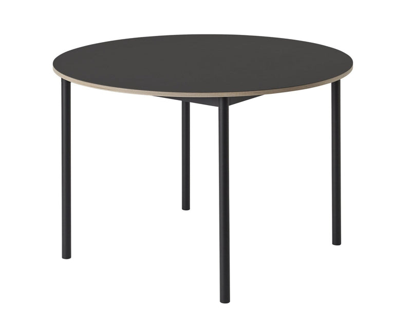 Base Round Table - Muuto - Table + Task - White Top/Plywood/Black Base - HORNE