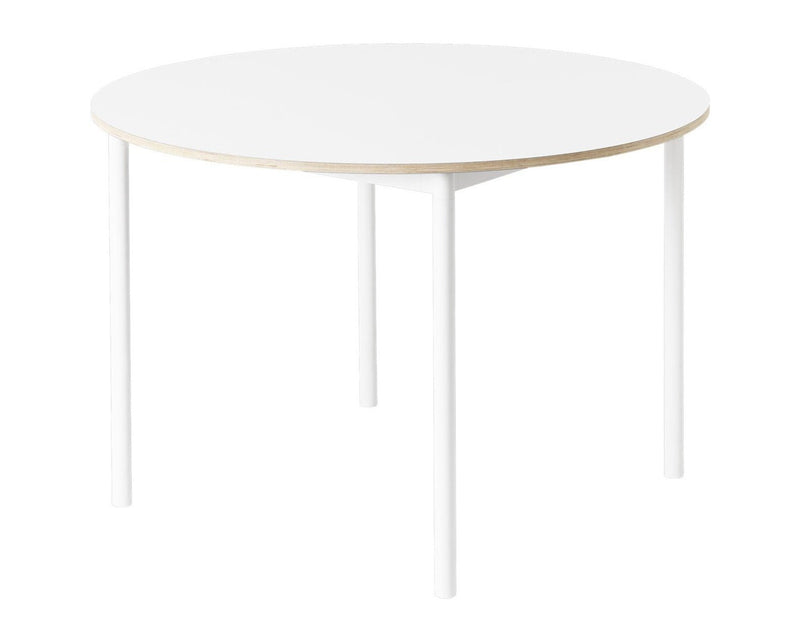 Base Round Table - Muuto - Table + Task - White Top/Plywood/Black Base - HORNE