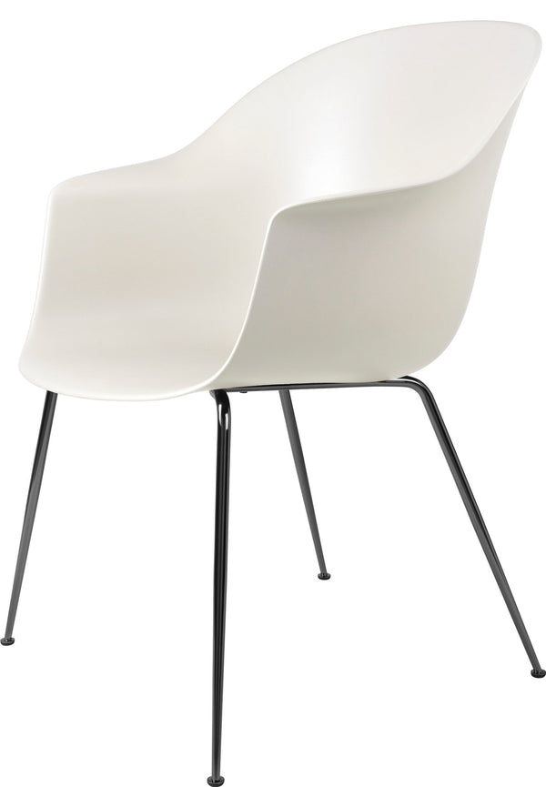 Bat Dining Armchair - Black Chrome Base - Gubi - Chairs - Alabaster White - HORNE