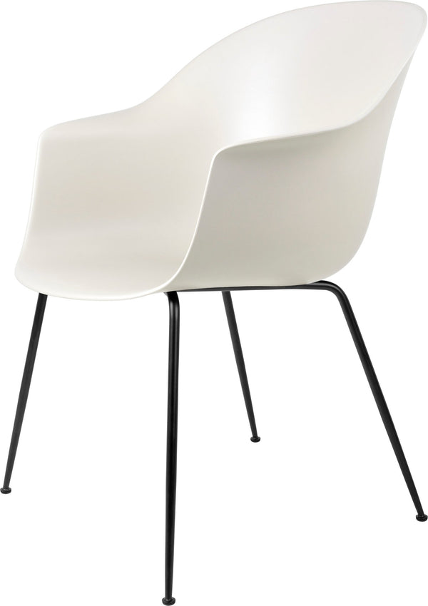 Bat Dining Armchair - Black Matte Base - Gubi - Chairs - Alabaster White - HORNE