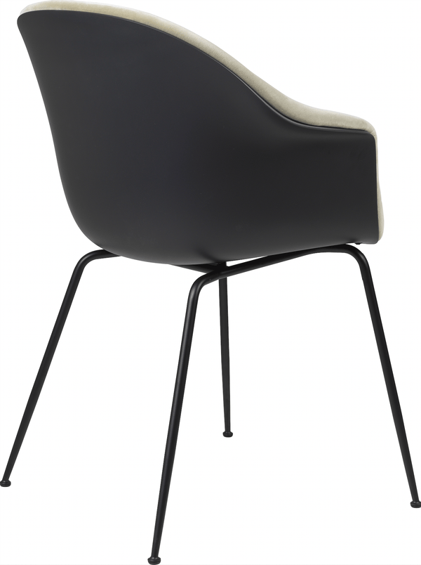 Bat Dining Armchair, Front Upholstered - Black Matte Base - Gubi - Chairs - Black - Gabriel Tempt - 60152 - HORNE