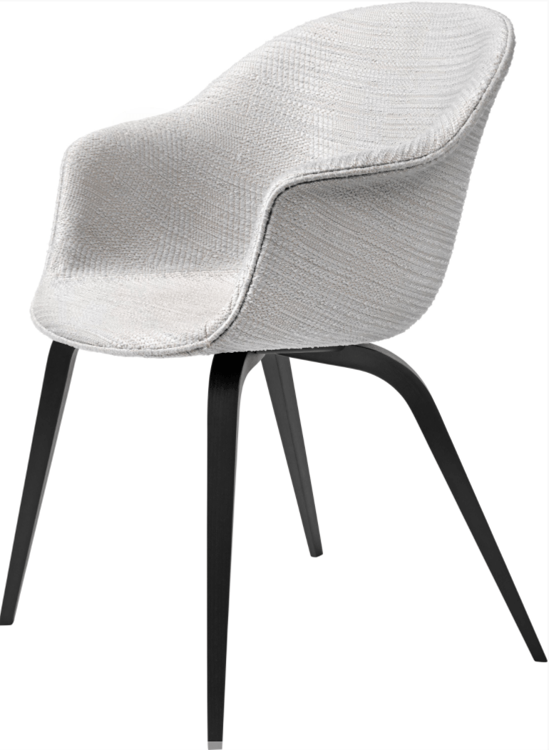 Bat Dining Armchair, Fully Upholstered - Black Stained Beech Base - Gubi - Chairs - Canvas 2 - 0674 - HORNE