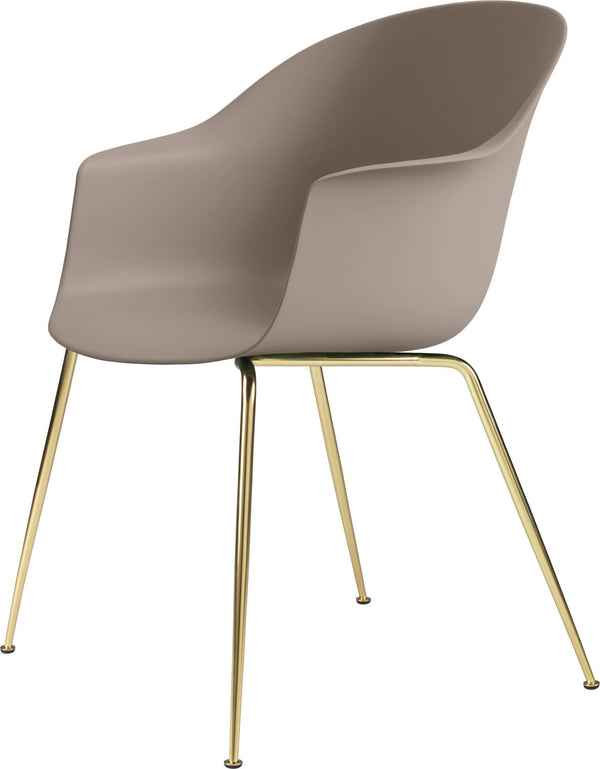 Bat Dining Armchair - Matte Brass Base - Gubi - Chairs - New Beige - HORNE