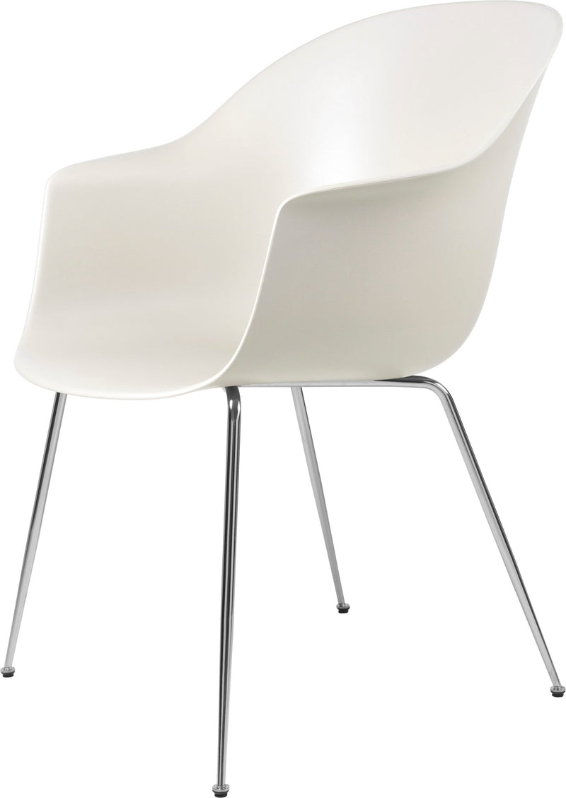 Bat Shell Dining Armchair - Chrome Base - Gubi - Chairs - Alabaster White - HORNE