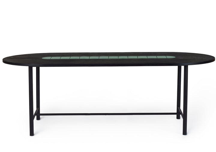 Be My Guest Dining Table - Warm Nordic - Tables - 87" - Black Oak/ Green Ceramic - HORNE