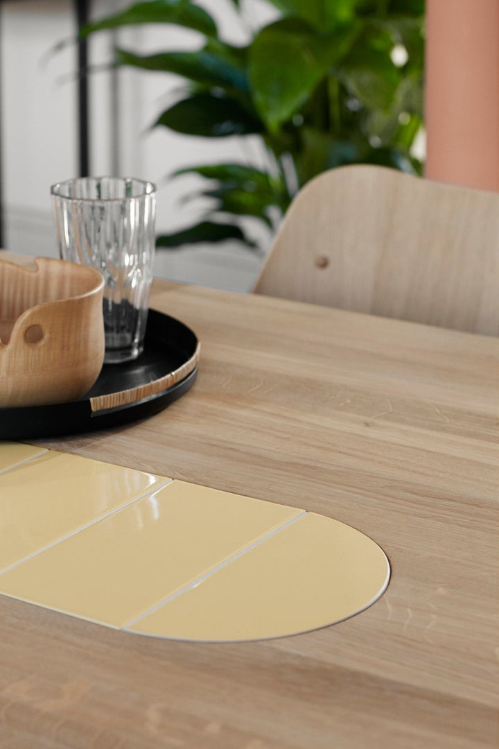 Be My Guest Dining Table - Warm Nordic - Tables - 87" - White Oak/ Yellow Ceramic - HORNE
