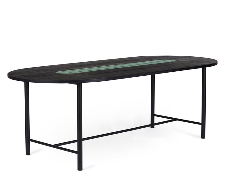 Be My Guest Dining Table - Warm Nordic - Tables - 87" - Black Oak/ Green Ceramic - HORNE