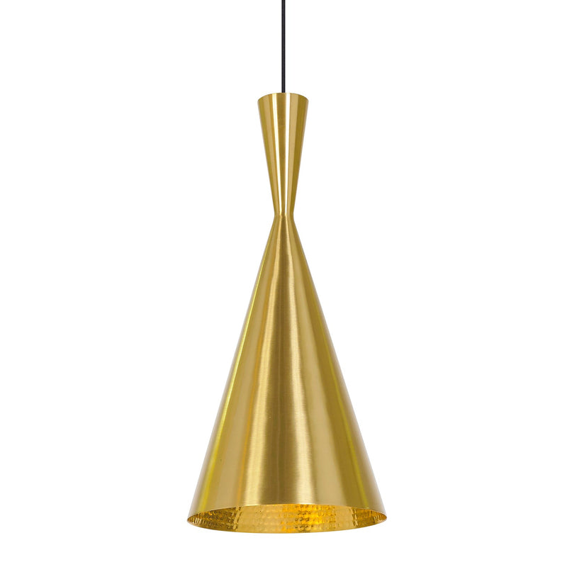 Beat Tall Pendant - Brass