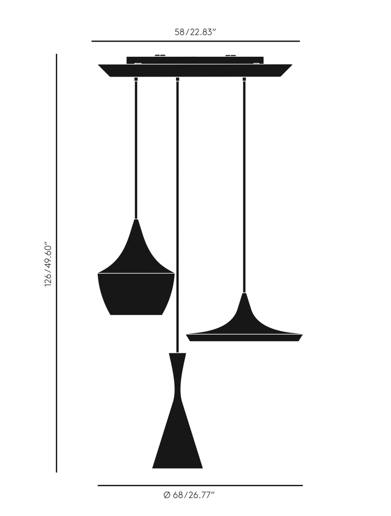 Beat Trio Round LED Pendant System - Tom Dixon - Pendants - HORNE