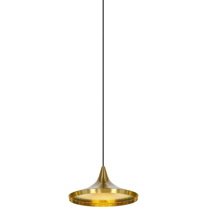 Beat Wide Pendant - Brass