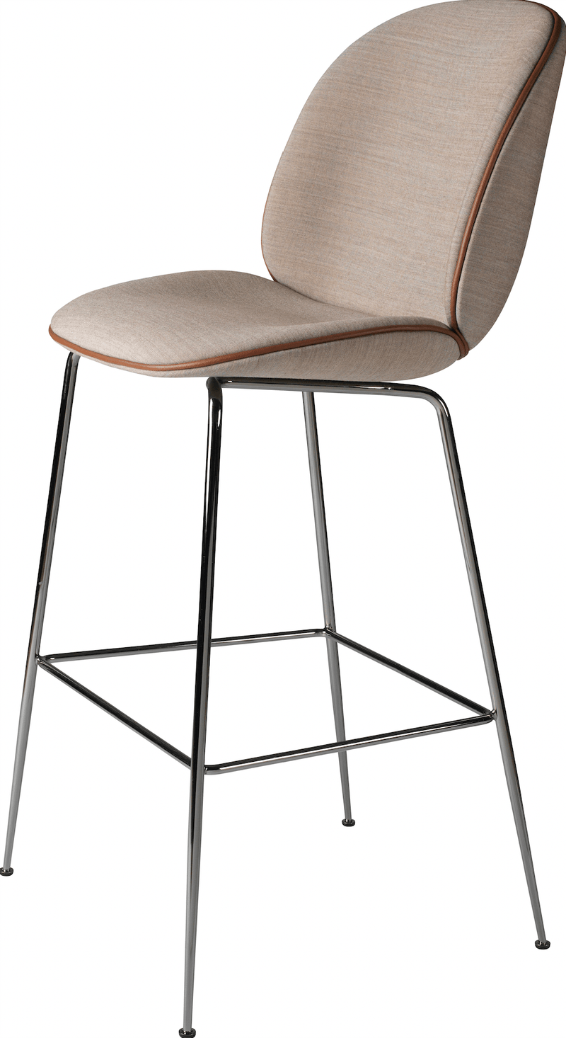 Beetle Bar Chair - Fully Upholstered - Gubi - Stools + Benches + Ottomans - Black Chrome - Canvas 2 - 0674 - HORNE