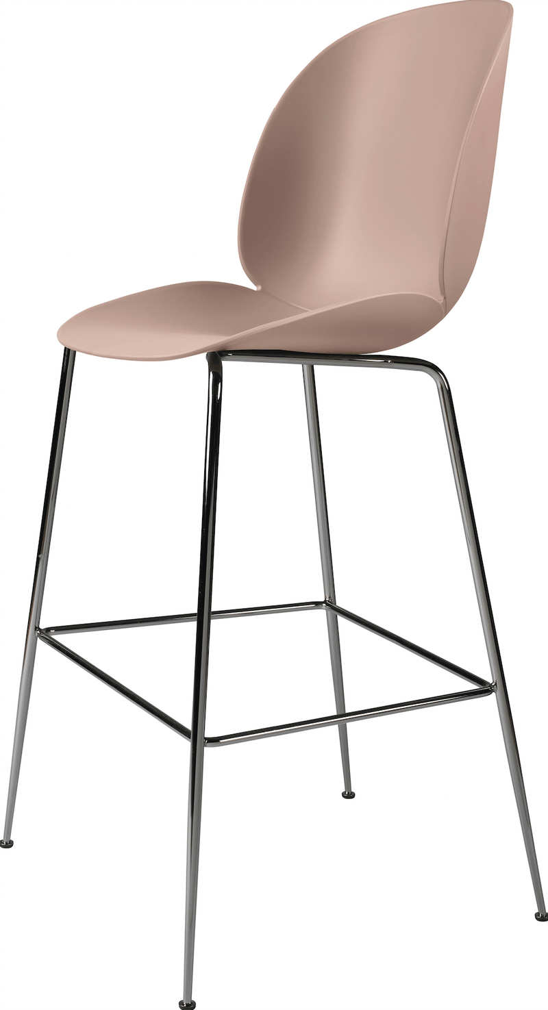 Beetle Bar Chair Un - Upholstered - Gubi - Stools + Benches + Ottomans - Black Chrome - Black - HORNE