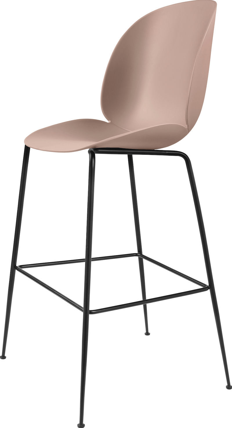 Beetle Bar Chair Un - Upholstered - Gubi - Stools + Benches + Ottomans - Black Chrome - Black - HORNE