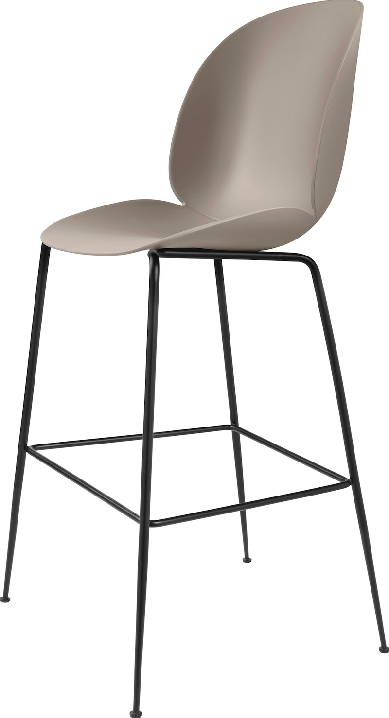Beetle Bar Chair Un - Upholstered - Gubi - Stools + Benches + Ottomans - Black Chrome - Black - HORNE