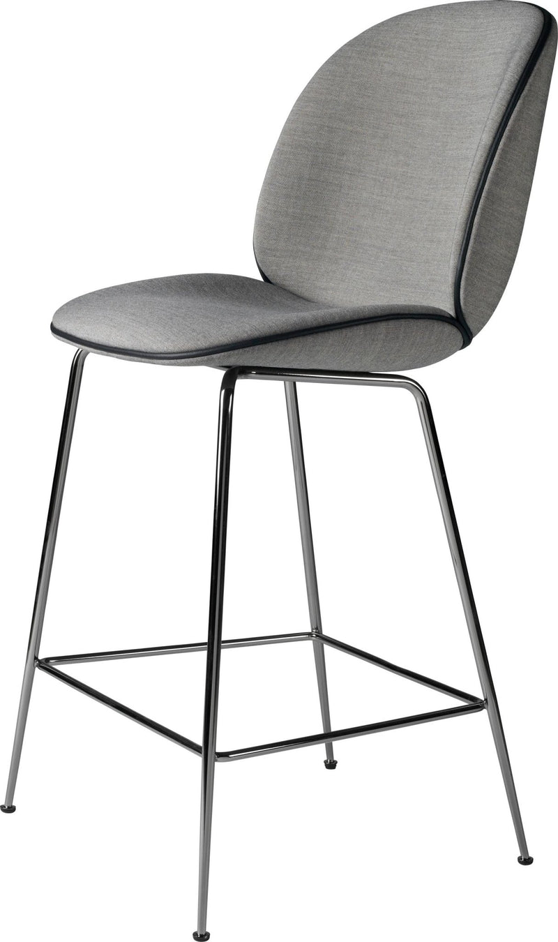 Beetle Counter Chair - Fully Upholstered - Gubi - Stools + Benches + Ottomans - Black Chrome - Canvas 2 - 0674 - HORNE