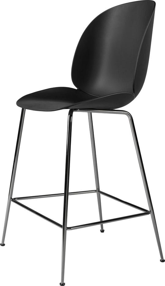 Beetle Counter Chair Un - Upholstered - Black Chrome - Gubi - Stools + Benches + Ottomans - Black - HORNE