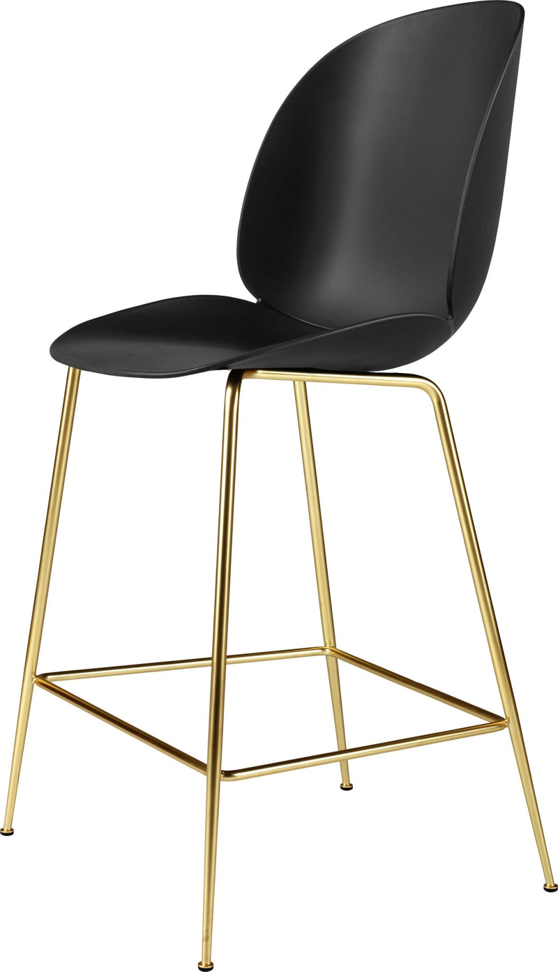 Beetle Counter Chair Un - Upholstered - Matte Brass - Gubi - Stools + Benches + Ottomans - Black - HORNE