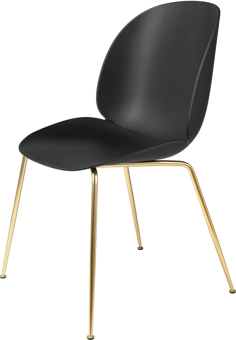 Beetle Dining Chair - Matte Brass Base - Gubi - Chairs - Alabaster White - HORNE
