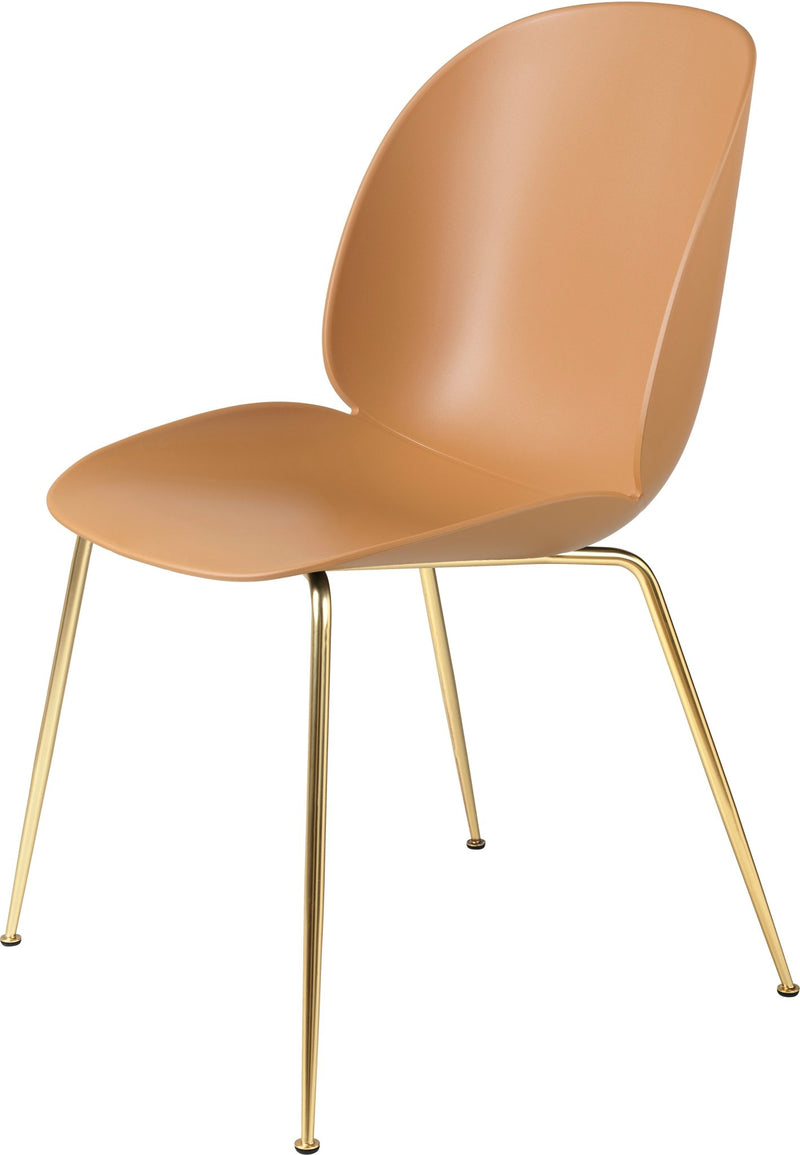 Beetle Dining Chair - Matte Brass Base - Gubi - Chairs - Alabaster White - HORNE