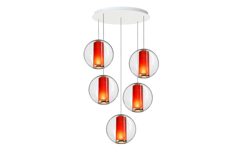 Bel Occhio Chandelier - Pablo Designs - Pendants - 3 Orange Belo Occhio 16's - HORNE