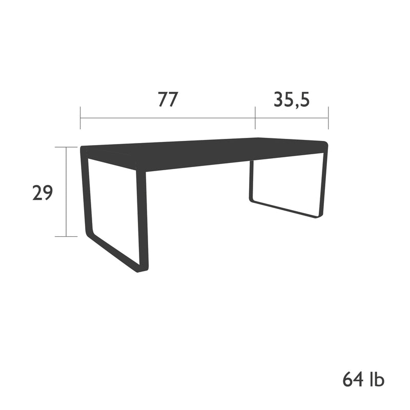 Bellevie 77 x 35 Table - Fermob - Outdoor Furniture - Acapulco Blue - HORNE